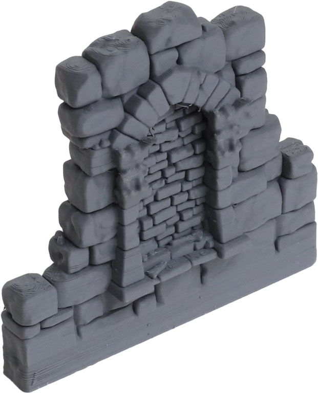 3D printed modular tabletop terrain miniature bricked door