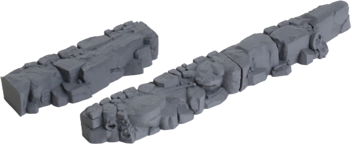 3D printed modular tabletop terrain miniature cliffs