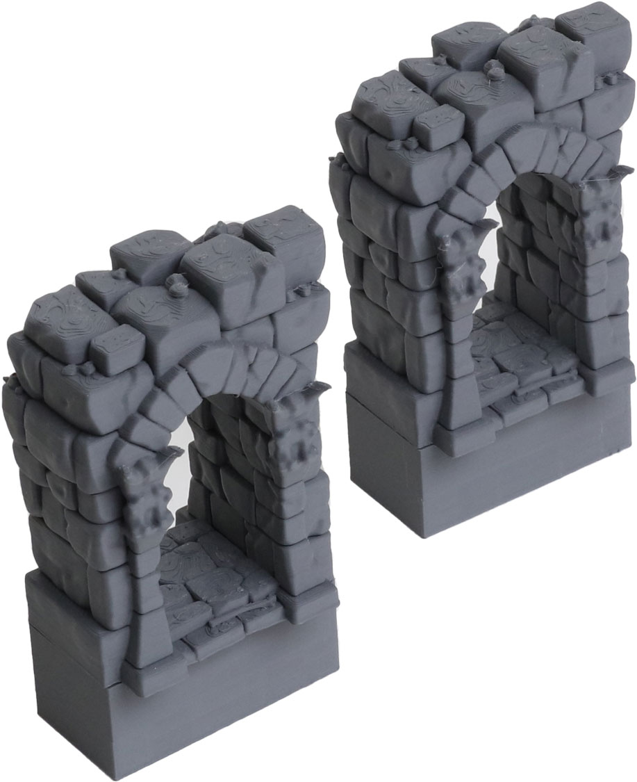 3D printed modular dungeon terrain miniature doors