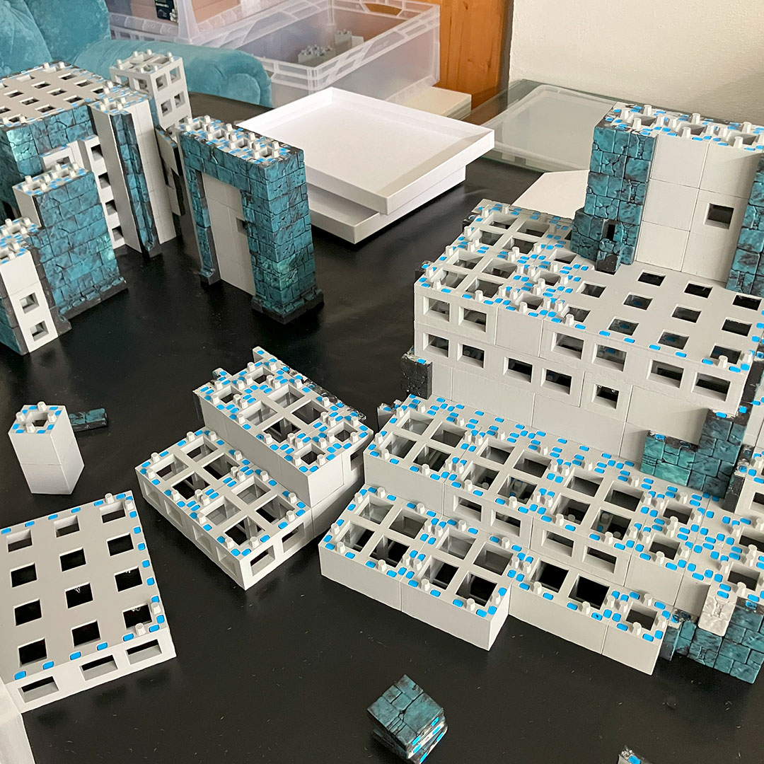Step-by-step disassembly of a 3D-printed fantasy temple diorama gaming board 09