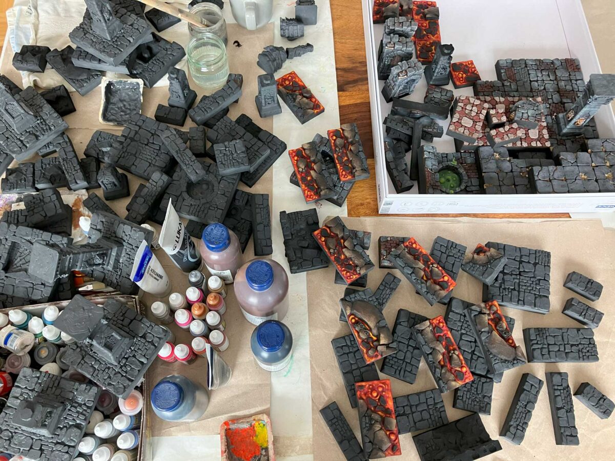 Painting Baisc Tiles in a two tone color scheme 005