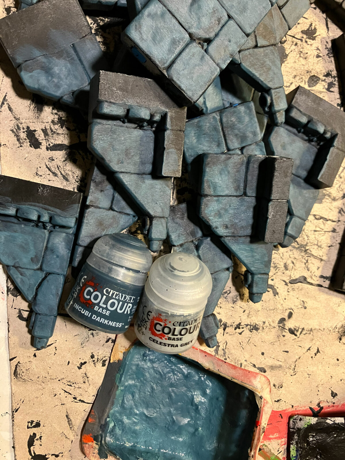 Repeat painting tiles in my new color scheme 04